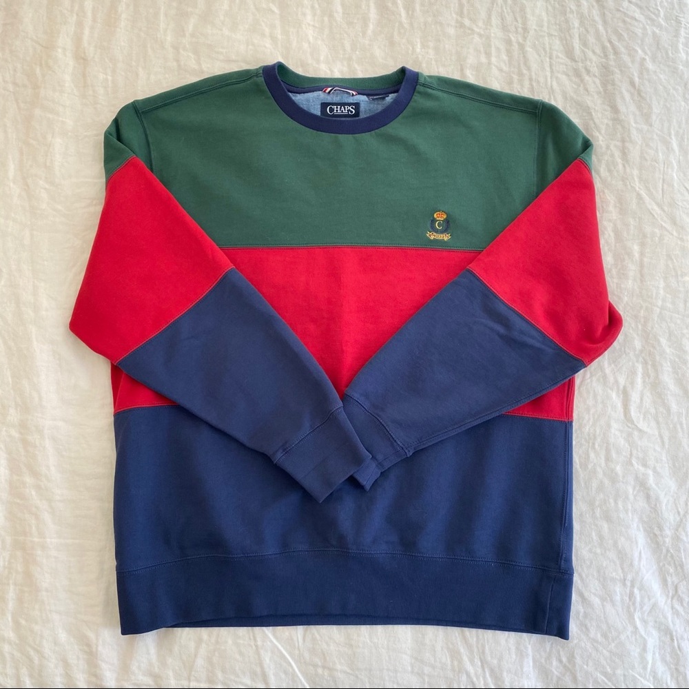 Chaps Color Block Pullover Sweatshirt